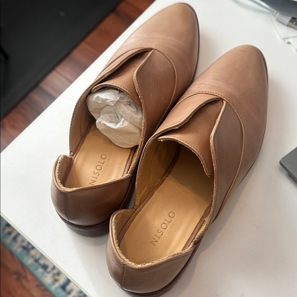 Nisolo Almond Leather Minimalist Loafers - Emma d’Orsay Oxfords - Picture 8 of 9